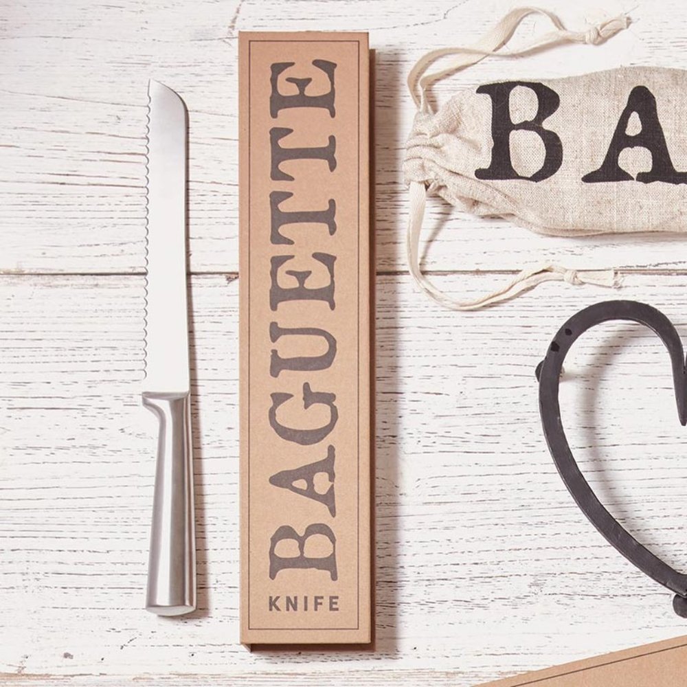 NWT Baguette Knife and Washable Paper Bread Basket - Picture 6 of 7